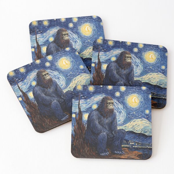 Artikelvorschau, Sasquatch Starry Night Bigfoot van Gogh Gemälde entworfen und verkauft von Vangoholic.