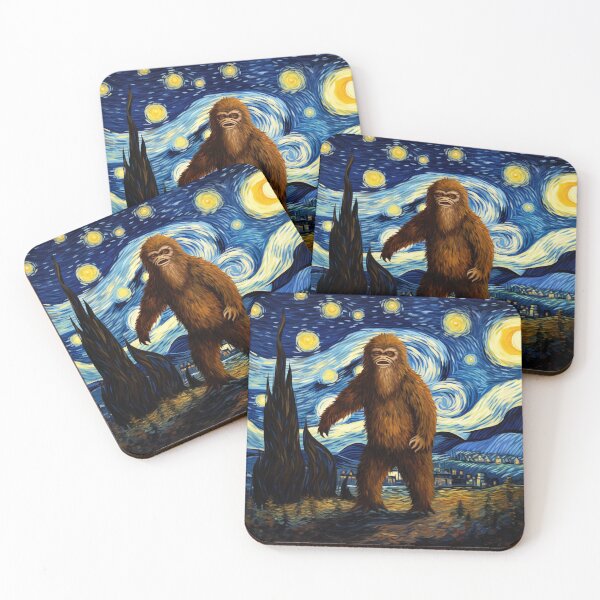 Artikelvorschau, Sasquatch Starry Night Bigfoot van Gogh Gemälde entworfen und verkauft von Vangoholic.