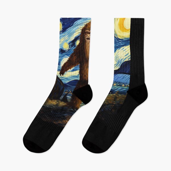 Artikelvorschau, Sasquatch Starry Night Bigfoot van Gogh Gemälde entworfen und verkauft von Vangoholic.