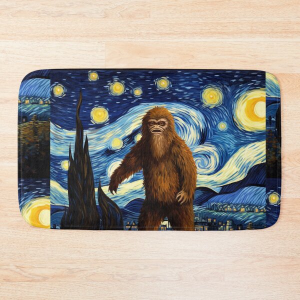 Artikelvorschau, Sasquatch Starry Night Bigfoot van Gogh Gemälde entworfen und verkauft von Vangoholic.