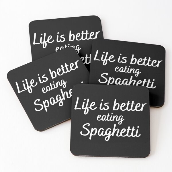 Item preview, Life is better eating Spaghetti Text in White #2 designed and sold by AIrtisticPrints.