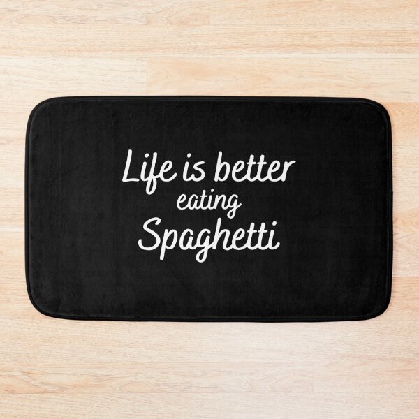 Item preview, Life is better eating Spaghetti Text in White #2 designed and sold by AIrtisticPrints.