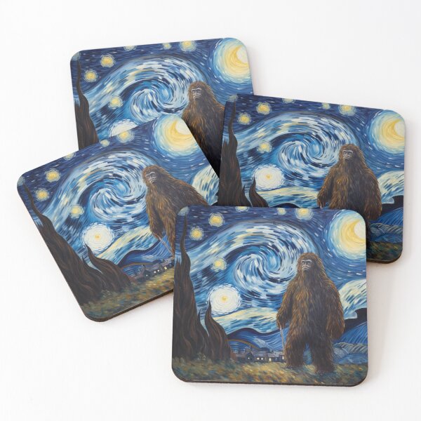 Artikelvorschau, Sasquatch Starry Night Bigfoot van Gogh Gemälde entworfen und verkauft von Vangoholic.
