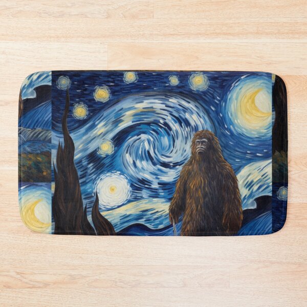 Artikelvorschau, Sasquatch Starry Night Bigfoot van Gogh Gemälde entworfen und verkauft von Vangoholic.