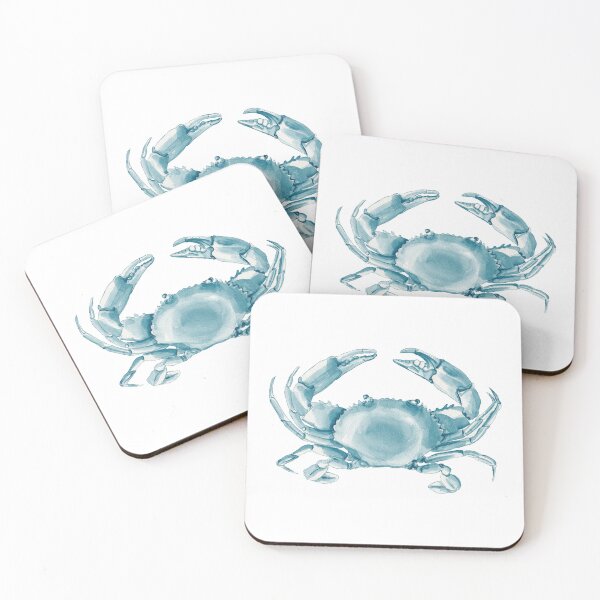 Item preview, Blue Ink Crab illustration designed and sold by Sara Brenton.