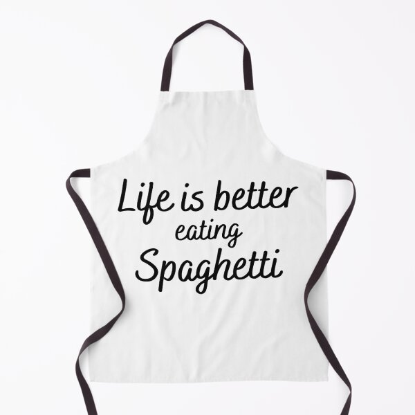 Item preview, Life is better eating Spaghetti Text in Black #2 designed and sold by AIrtisticPrints.