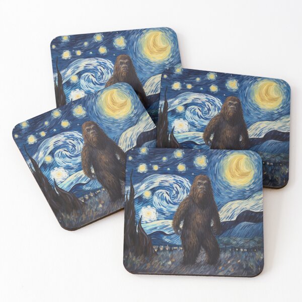 Artikelvorschau, Sasquatch Starry Night Bigfoot van Gogh Gemälde entworfen und verkauft von Vangoholic.