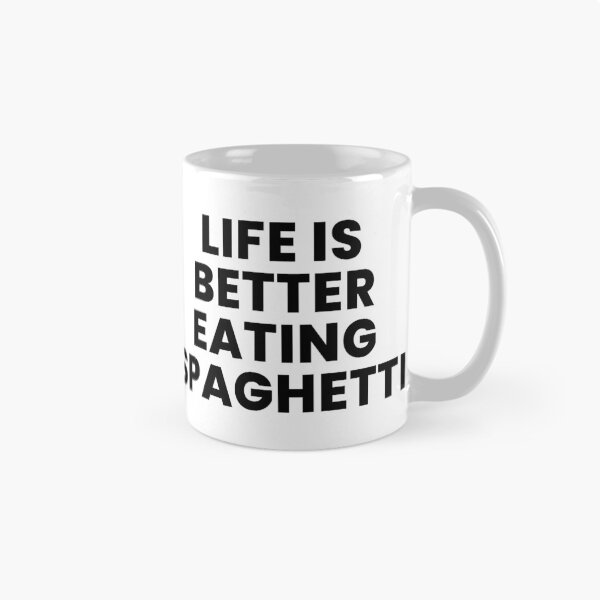 Item preview, Life is better eating Spaghetti Text in Black #1 designed and sold by AIrtisticPrints.