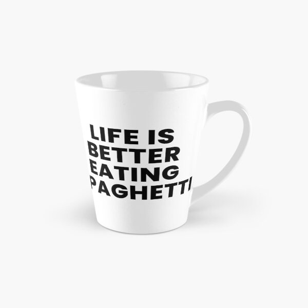 Item preview, Life is better eating Spaghetti Text in Black #1 designed and sold by AIrtisticPrints.