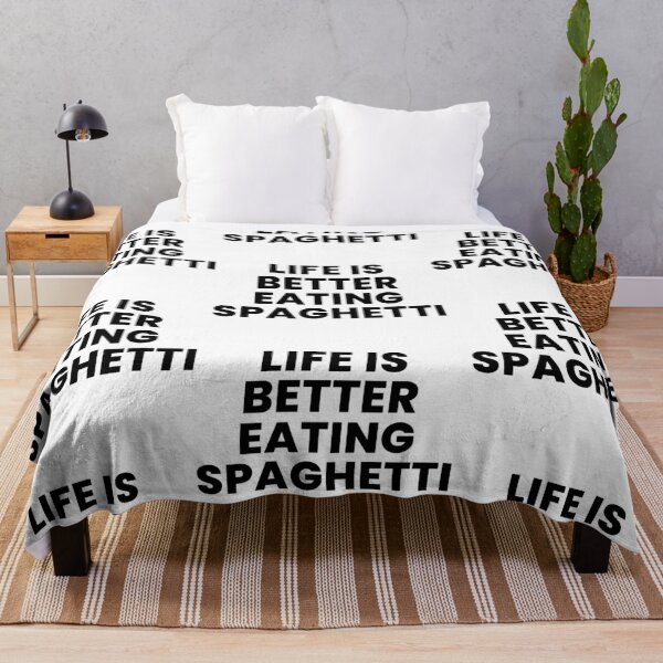Item preview, Life is better eating Spaghetti Text in Black #1 designed and sold by AIrtisticPrints.