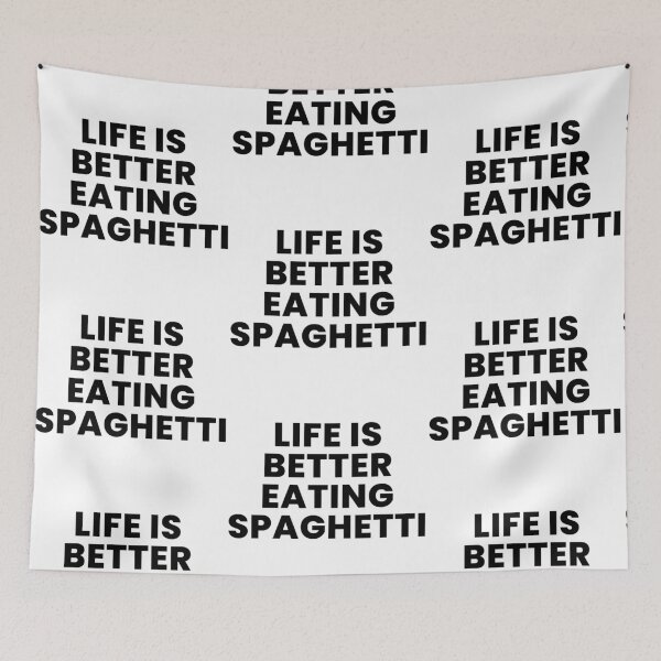 Item preview, Life is better eating Spaghetti Text in Black #1 designed and sold by AIrtisticPrints.