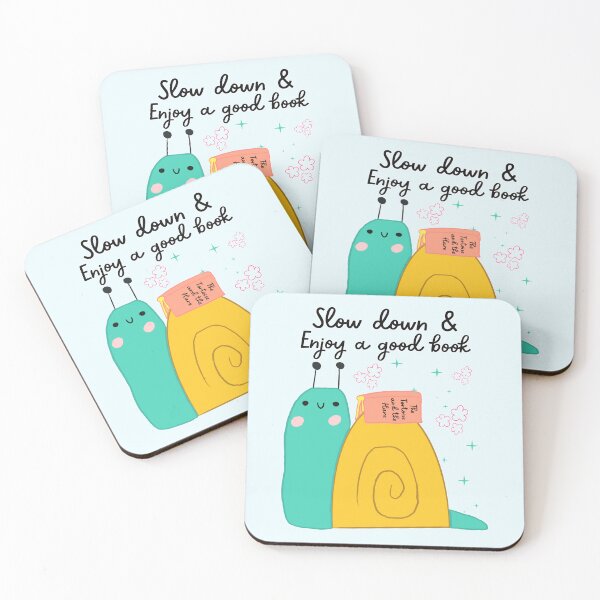 Item preview, Cozy Reading Cute Kawaii Bookish Snail Illustration designed and sold by Renata Illustrata.