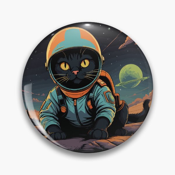Item preview, Black Cat Astronaut Lost in a Remote Planet in Space designed and sold by wingstar.