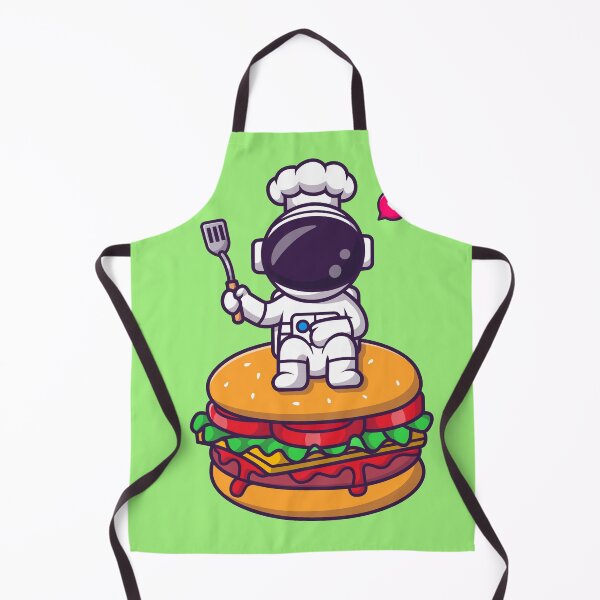 Item preview, Cute Astronaut Chef with Spatula on Burger - Cartoon Vector Icon designed and sold by hjian8219.