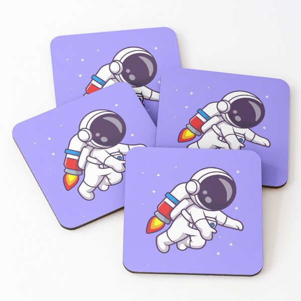 Item preview, Cute Astronaut Flying with Rocket in Space - Cartoon Vector Icon designed and sold by hjian8219.