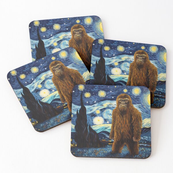 Artikelvorschau, Sasquatch Starry Night Bigfoot van Gogh Gemälde entworfen und verkauft von Vangoholic.