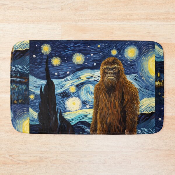 Artikelvorschau, Sasquatch Starry Night Bigfoot van Gogh Gemälde entworfen und verkauft von Vangoholic.