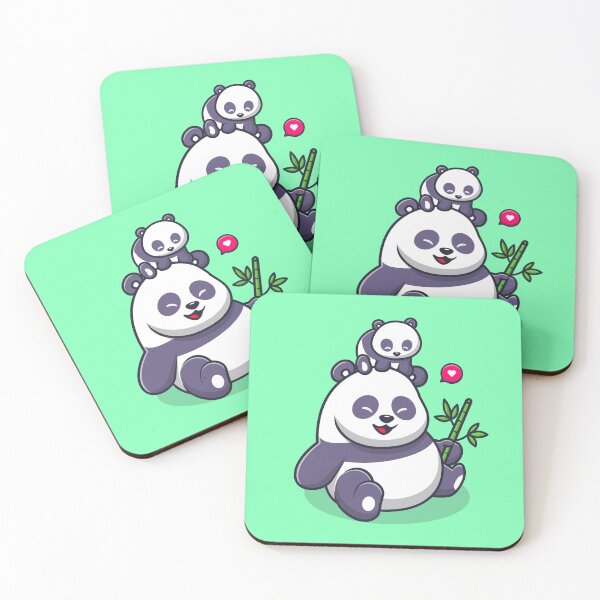 Item preview, Cute Panda Playing with Baby Panda - Cartoon Vector Icon designed and sold by hjian8219.