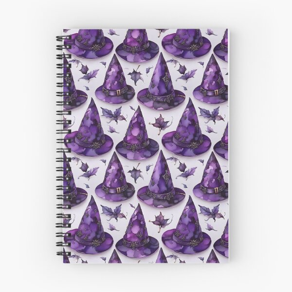 Aperçu de l'œuvre Modèle de chapeau de sorcière violet aquarelle créée et vendue par Patternliss.