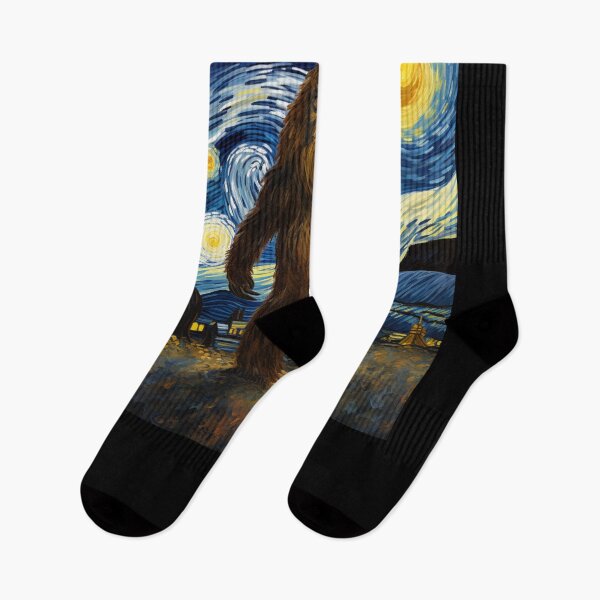 Artikelvorschau, Sasquatch Starry Night Bigfoot van Gogh Gemälde entworfen und verkauft von Vangoholic.