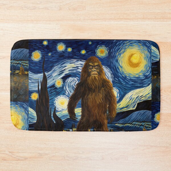 Artikelvorschau, Sasquatch Starry Night Bigfoot van Gogh Gemälde entworfen und verkauft von Vangoholic.