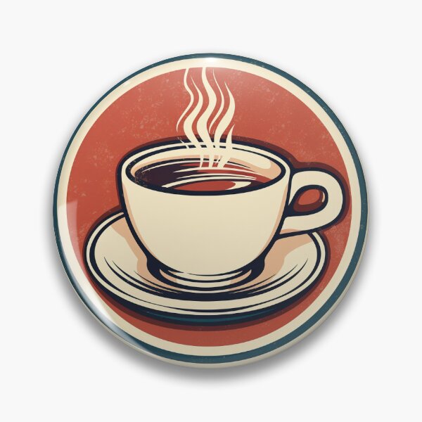 Item preview, Coffee Circle Sticker Style Retro Theme designed and sold by LDJBlank.