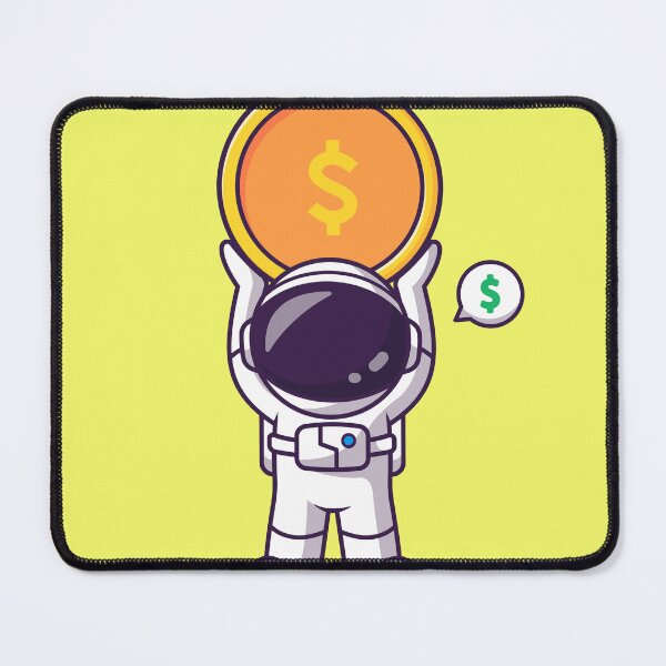 Item preview, Cute Astronaut Lifting Gold Coin Money - Cartoon Vector Icon designed and sold by hjian8219.