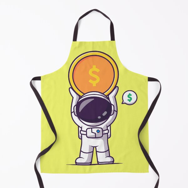 Item preview, Cute Astronaut Lifting Gold Coin Money - Cartoon Vector Icon designed and sold by hjian8219.