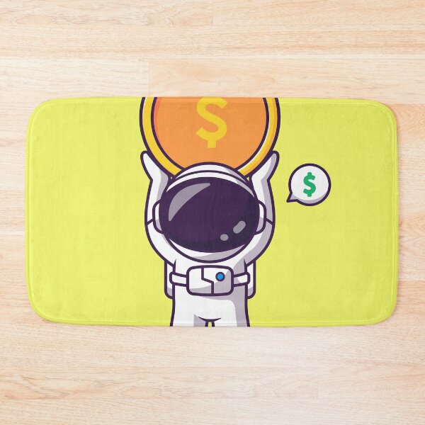 Item preview, Cute Astronaut Lifting Gold Coin Money - Cartoon Vector Icon designed and sold by hjian8219.
