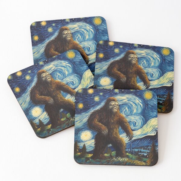 Artikelvorschau, Sasquatch Starry Night Bigfoot van Gogh Gemälde entworfen und verkauft von Vangoholic.