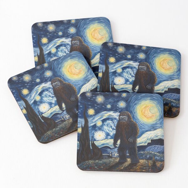 Artikelvorschau, Sasquatch Starry Night Bigfoot van Gogh Gemälde entworfen und verkauft von Vangoholic.
