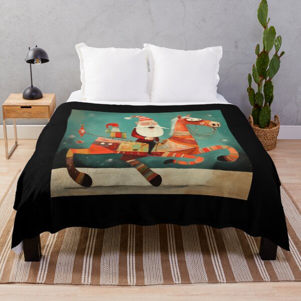 Item preview, Funny Santa on Horse 10 designed and sold by UniqueArtGifts.
