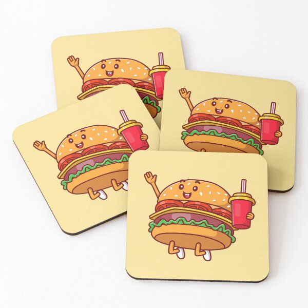 Item preview, Cute Burger Holding Soda Drink - Cartoon Vector Food Icon designed and sold by hjian8219.