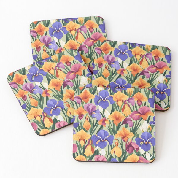 Item preview, Patrón de flores de iris designed and sold by WildlifeInc.