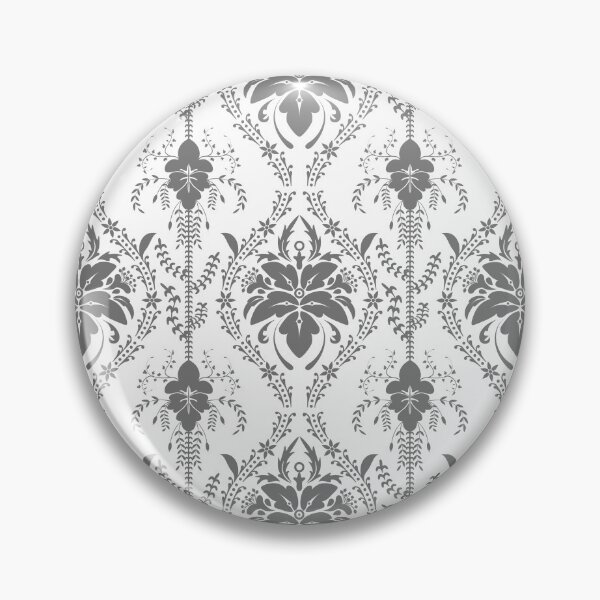 Item preview, White and gray Damask openwork pattern designed and sold by fuzzyfox.