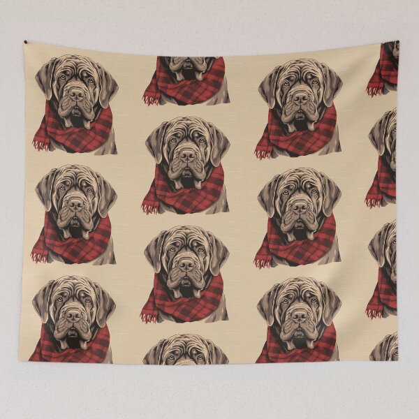 Item preview, Neapolitan Mastiff Christmas Plaid Watercolor designed and sold by rafaeltto.
