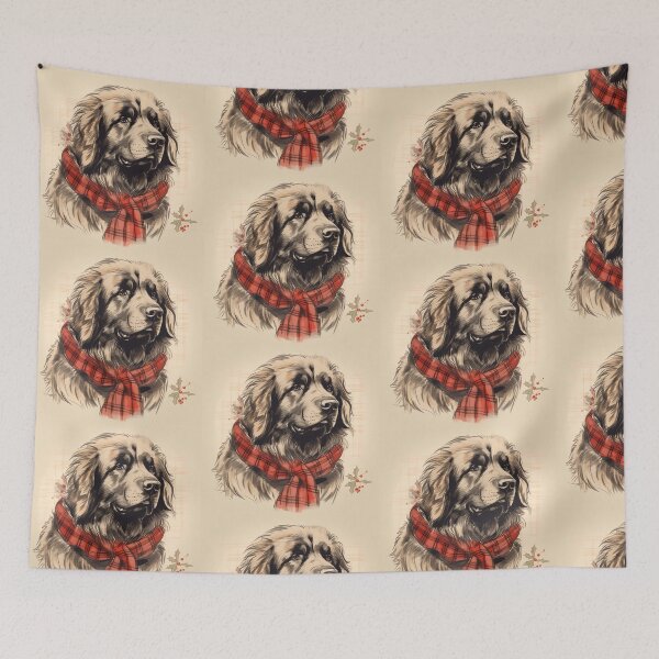 Item preview, Newfoundland Christmas Plaid Watercolor designed and sold by rafaeltto.