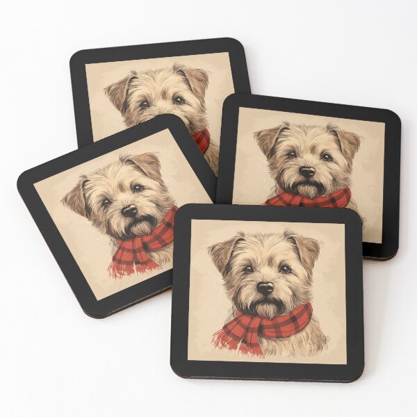 Item preview, Norfolk Terrier Christmas Plaid Watercolor designed and sold by rafaeltto.