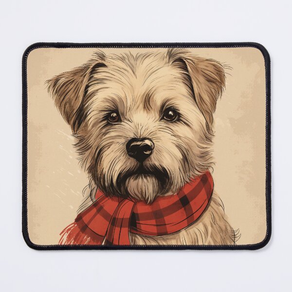 Item preview, Norfolk Terrier Christmas Plaid Watercolor designed and sold by rafaeltto.