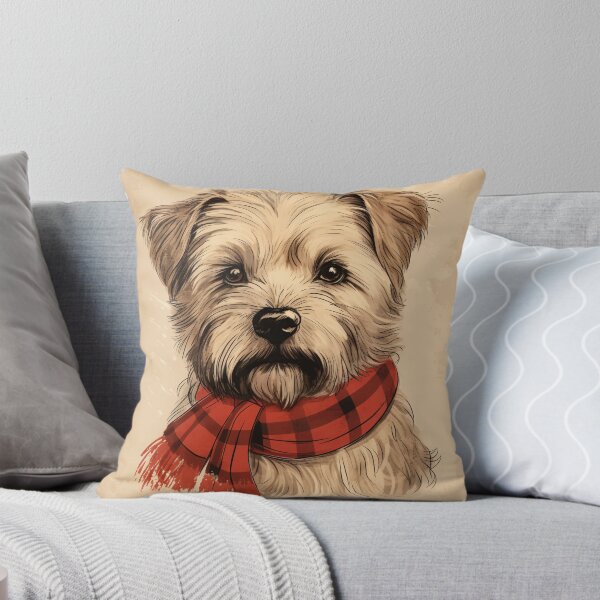 Item preview, Norfolk Terrier Christmas Plaid Watercolor designed and sold by rafaeltto.