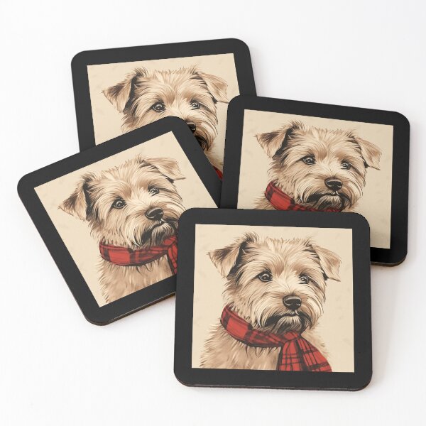 Item preview, Norfolk Terrier Christmas Plaid Watercolor designed and sold by rafaeltto.