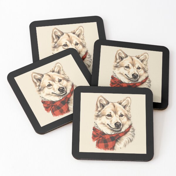 Item preview, Norwegian Buhund Christmas Plaid Watercolor designed and sold by rafaeltto.