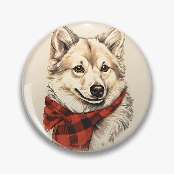 Item preview, Norwegian Buhund Christmas Plaid Watercolor designed and sold by rafaeltto.