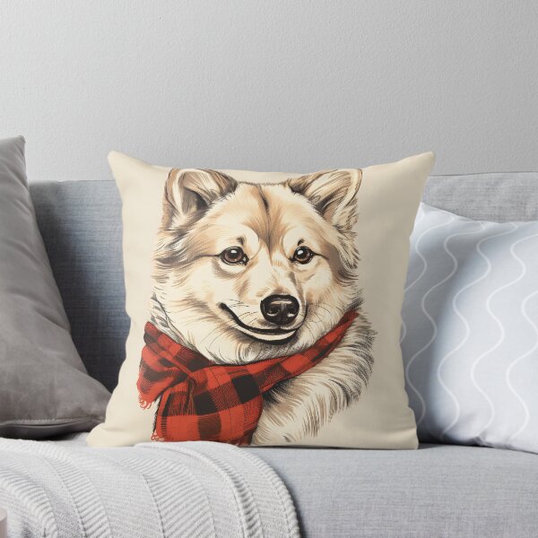 Item preview, Norwegian Buhund Christmas Plaid Watercolor designed and sold by rafaeltto.
