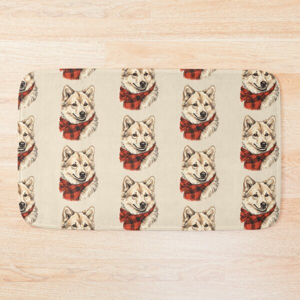 Item preview, Norwegian Buhund Christmas Plaid Watercolor designed and sold by rafaeltto.
