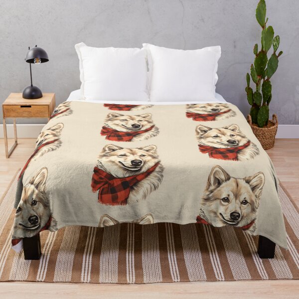 Item preview, Norwegian Buhund Christmas Plaid Watercolor designed and sold by rafaeltto.