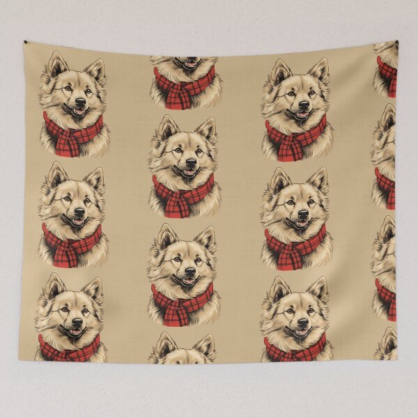 Item preview, Norwegian Buhund Christmas Plaid Watercolor designed and sold by rafaeltto.