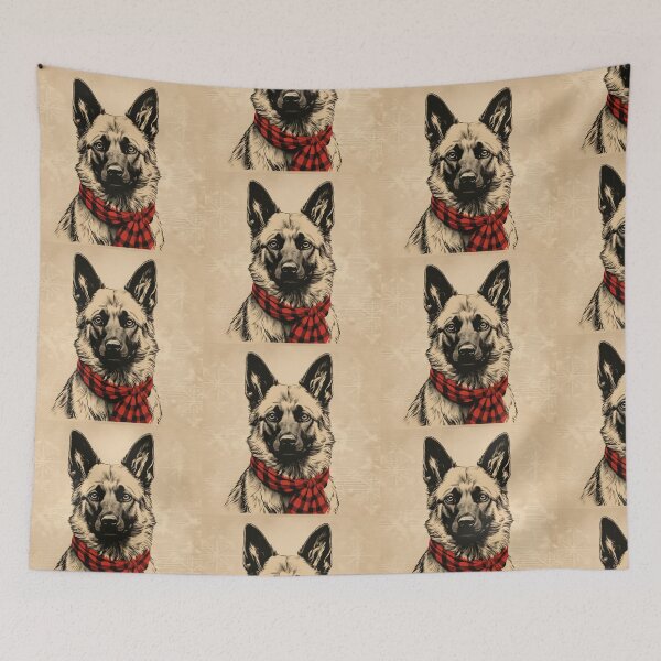 Item preview, Norwegian Elkhound Christmas Plaid Watercolor designed and sold by rafaeltto.