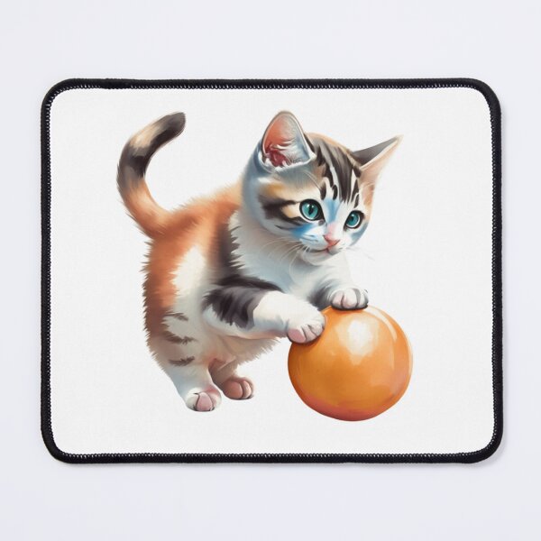 Item preview, A cat is playing with a ball designed and sold by 1988Design.