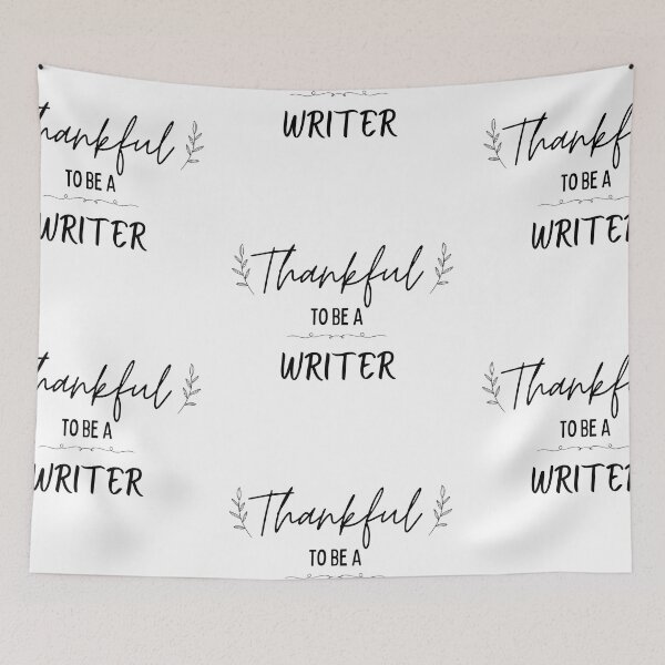 Item preview, Thankful To Be A Writer in black and white designed and sold by Susan-Marie220.